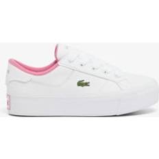 Lacoste Women's Ziane Platform Leather Trainers White & Light Pink