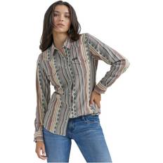 Wrangler Women Shirts Wrangler Retro Western Snap Long-Sleeve Shirt for Ladies Multi Stripe