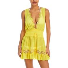 Giallo Costumi da bagno Ramy Brook Virginia Smocked Waist Cover-Up Minidress