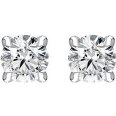 18ct White Gold 0.40ct Diamond Claw Set Solitaire Stud Earrings