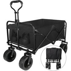 Utility Wagons Ele eleoption Sold by: Negotium Est BOMBUS, SHANNA Collapsible Foldable Wagon Heavy Duty Beach Cart for Sports Shopping Camping Black