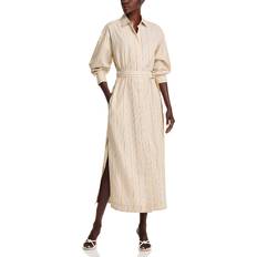 Natural - Women Dresses Rag & Bone Briar Striped Poplin Shirt Dress Khaki Stripe