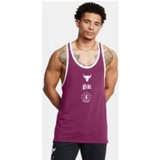 Elastane/Lycra/Spandex Tank Tops Under Armour Men's Project Rock Badge Of Honor Racer Tank Purple