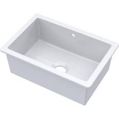 White Kitchen Sinks Balterley Fireclay single bowl square undermount