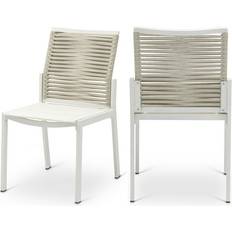 Patio Chairs on sale Meridian Furniture Maldives Cream Rope Garden Dining Chair