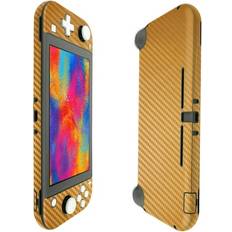 Gaming Sticker Skins Skinomi Tech, Gold Carbon Fiber Cover for Nintendo Switch Lite [5 2019]