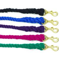 Turquoise Horse Leads Equi-Essentials 3-Ply Cotton Lead with Solid Brass Snap Raspberry 3/4 x ft