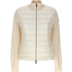 Moncler Einfarbig Mäntel Moncler zwei Material Cardigan Weiß female