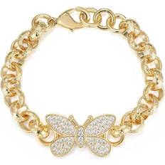Children Bracelets Baby Bling 18k gf butterfly belcher bracelet cute girls children kids gal rolo heavy filled