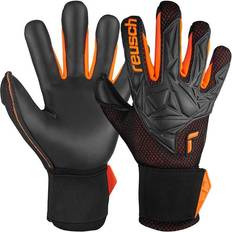 Orange Goalkeeper Gloves reusch Attrakt Infinity Airvent Black