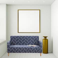 Loose Sofa Covers Neel Blue Dark & Loose Sofa Cover White