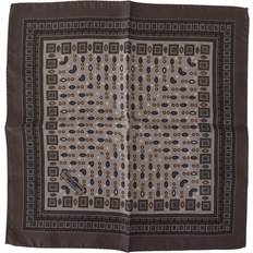 Brown Handkerchiefs Dolce & Gabbana Brown Silk Pocket Square Handkerchief Scarf