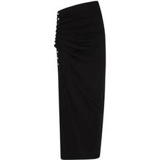 Silver Skirts Rabanne Ruched Side Slit Skirt - Black