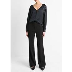 Silk Tops Vince Pearl-button Silk Blouse, Black