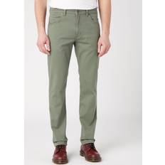 Green Jeans Wrangler Greensboro Straight Dobby Soft Fabric Jeans Dusty Olive