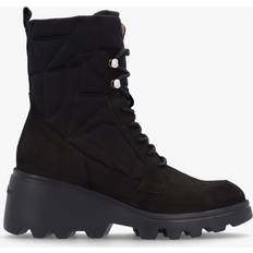 Suede - Women Boots Wonders Toronto Black Suede &amp; Nylon Wedge Calf Boots 39, Colour: