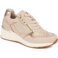 Metallic Accent Wedge Trainers BELWOIL39019 325 106 Beige