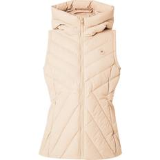 Tommy Hilfiger Dame Veste Tommy Hilfiger Dunvest Chevron MW Down Vest Beige