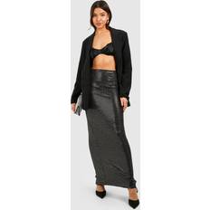 Gold Skirts boohoo Womens Sequin Maxi Slip Skirt - Metallic