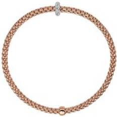XS Bracelets Fope Flex'it Prima 18ct Rose Gold 0.10ct Diamond Bracelet