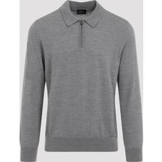 Wolle Poloshirts Brioni Long Sleeves Zip Polo