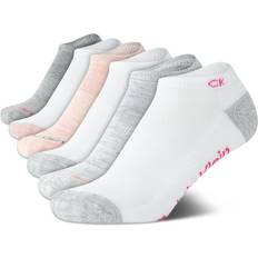 Calvin Klein Girls Socks Calvin Klein Girls' Socks Cushion No Show Ankle Socks 6 Pack Large, White Multi