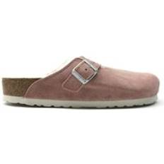 Birkenstock Boston Shearling Suede Leather Unisex Clogs Pink Clay Women Men x