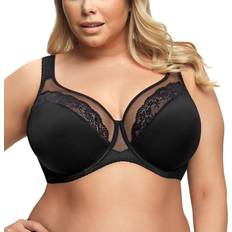 Gorsenia Bras Gorsenia K441 Women's Luisse Black Non-Padded Underwired Full Cup Bra G UK