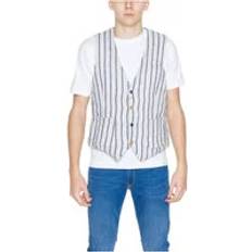 Herr - Multifärgade Västar Gianni Lupo Bomullsgilet med Knappar - Multicolor