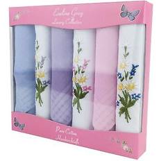 Cotton Handkerchiefs Eveline Cosmetics Women's coloured & floral 100% cotton boxed handkerchiefs pack