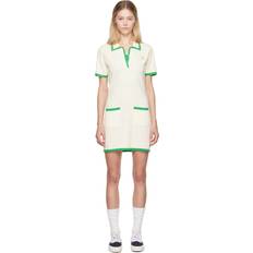 Merino Wool - Short Dresses Sporty & Rich Off-White Green Hilary Minidress Off White