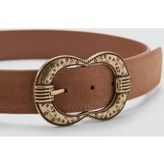 Mango Accessories Mango Buckle leather belt brown Women