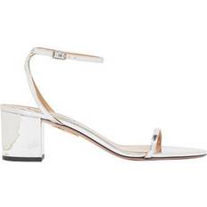 Aquazzura Læder Elegante Sølv Læder Sandaler Med Høj Hæl - Grå