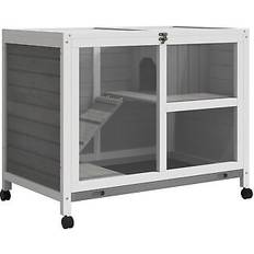 Pawhut rabbit hutch bunny cage pet house indoor