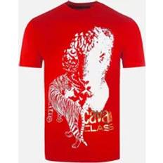 Roberto Cavalli Men's Class Tiger Design Red T-Shirt 38/Regular