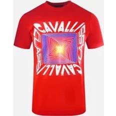 Roberto Cavalli Men's Class Asymmetric Box Design Red T-Shirt 38/Regular