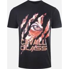 Roberto Cavalli Men's Class Peeking Tiger Design Black T-Shirt 42/Regular