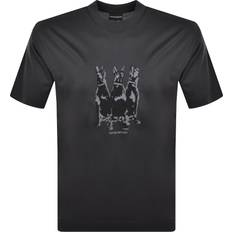Armani T-shirts Armani Emporio Logo T Shirt Grey