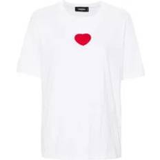 DSquared2 Women T-shirts DSquared2 T-shirt in Cotone con Logo a Cuore Rosso Frontale - Female