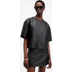 AllSaints Renai Short Sleeve Leather T-shirt