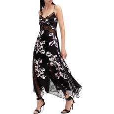 Polyamide Dresses AllSaints Jasmine Silk Blend Lace Maxi Slip Dress
