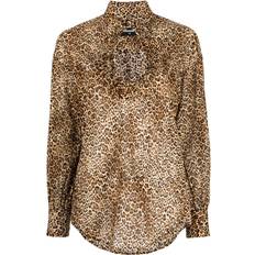 DSquared2 Blouses DSquared2 leopard-print cut-out blouse women Cotton Brown