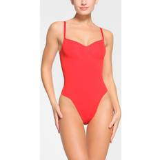 Red Shapewear & Under Garments SKIMS Thong Bodysuit Red Seamless Sculpt