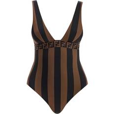 Fendi Bademode Fendi pequin one-piece Brown