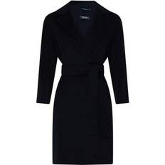 Black Coats Max Mara Arona Wrap Coat Women - Blue