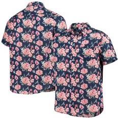 Foco Men's Navy Atlanta Braves Floral Linen Button-Up Shirt