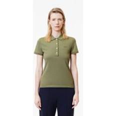 Lacoste L.12.D Slim Fit Stretch Mini Piqué Polo Shirt Khaki Green