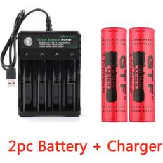 Grandado Gtf 3.7v 18650 12000 mah oppladbart batteri 2/4/8 stk batteri 4 spor 3.7v 18650 usb lader