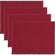 Linum Tischdecken & Stoffservietten Linum Uni Tischset 35x46 cm 4er-Pack Rot Tischdecke Rot