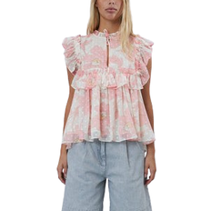 Flounce Chiffon Top - Soft Pink